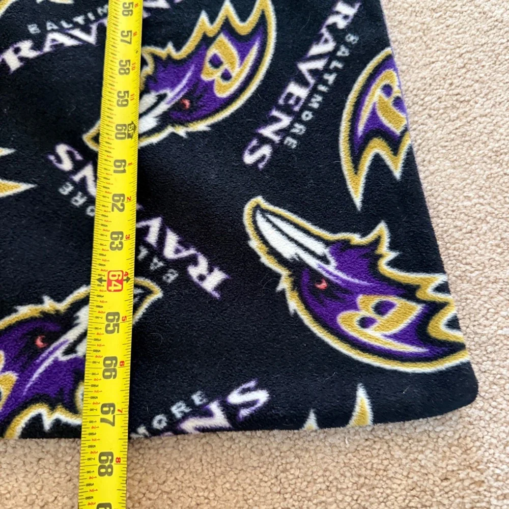 NFL Baltimore Ravens Blanket Purple Black Fleece Logo Print Throw Handmade